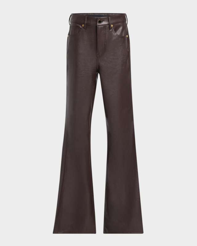 Beverly High-Rise Skinny Flare Vegan Leather Jeans
